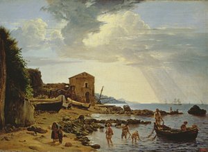 La spiaggia di Sorrento con vista sull
